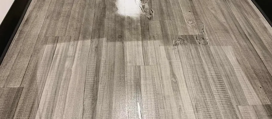 Gray luxury vinyl plank floor surface for LVP cleaning service in Chicago
