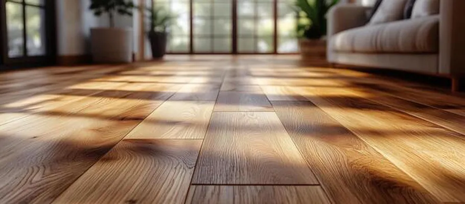 Sunlit hardwood floor after screen and recoat service in Chicago