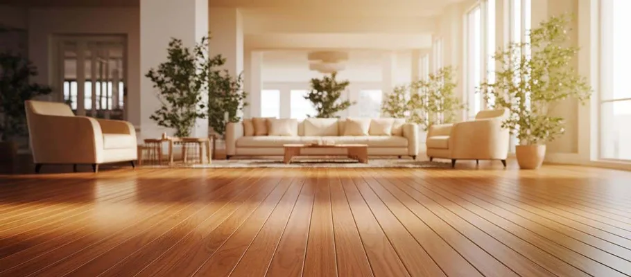 Natural wood floor after hardwood wax removal service in Chicago