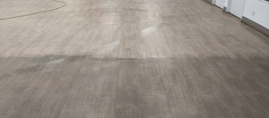 Clean luxury vinyl plank floor after professional LVP floor cleaning in Chicago